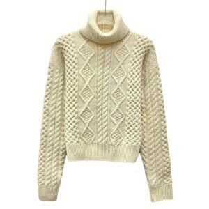 Yves Saint Laurent white wool knit sweater